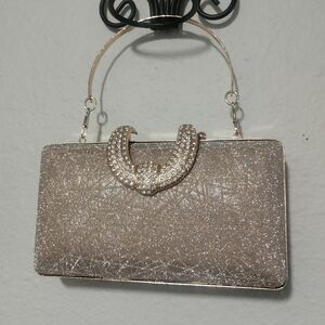 NWOT Elegant Glitter Clutch Rhinestone Evening Bag